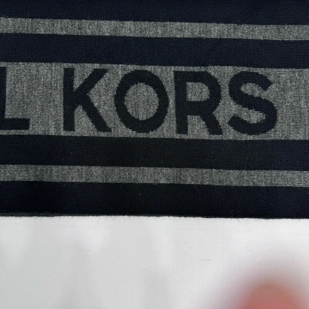 Michael Kors Black and Gray Signature Logo Men’s Scarf